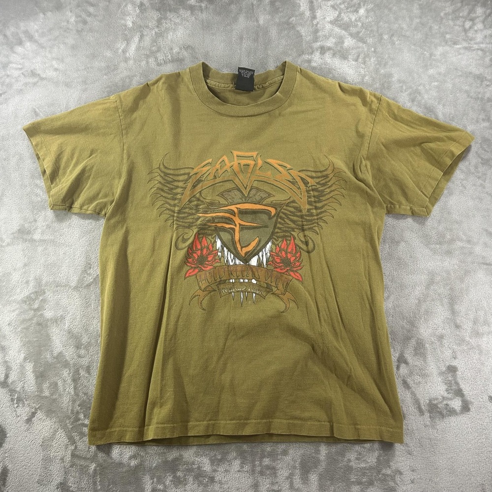Vintage Eagles Shirt Mens XL Green World Tour 95 Graphic Giant Band Tee